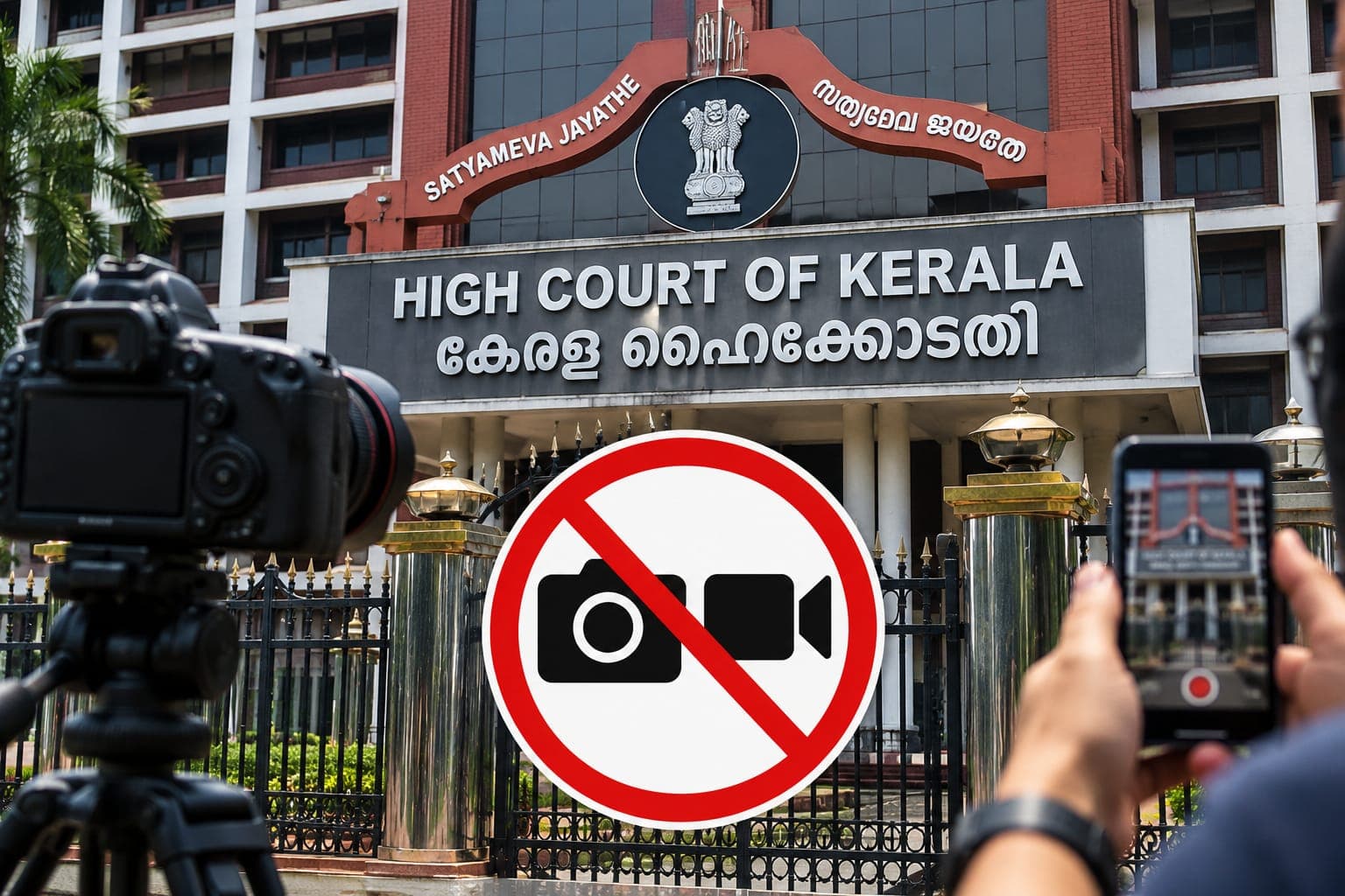 ഹൈക്കോടതി വളപ്പിൽ ഫോട്ടോ, വീഡിയോ, ലൈവ് സ്ട്രീമിങ് നിരോധനം; മാധ്യമങ്ങൾക്കും നിയന്ത്രണം
