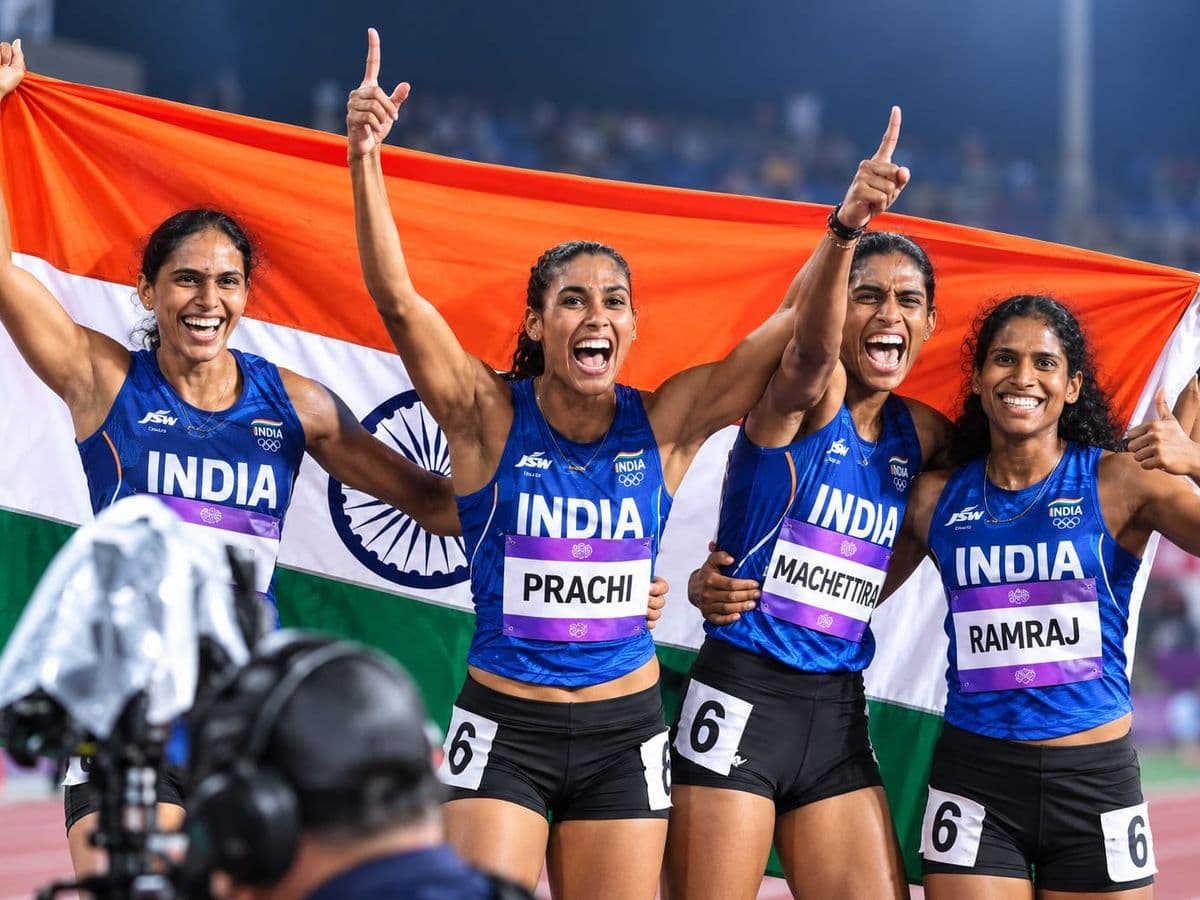 ഏഷ്യൻ ഗെയിംസിൽ അത്‌ലറ്റിക്സിൽ ഇന്ത്യയ്ക്ക് ആദ്യ സ്വർണം; വനിതാ 4×400 മീറ്റർ റിലേയിൽ ചരിത്രനേട്ടം