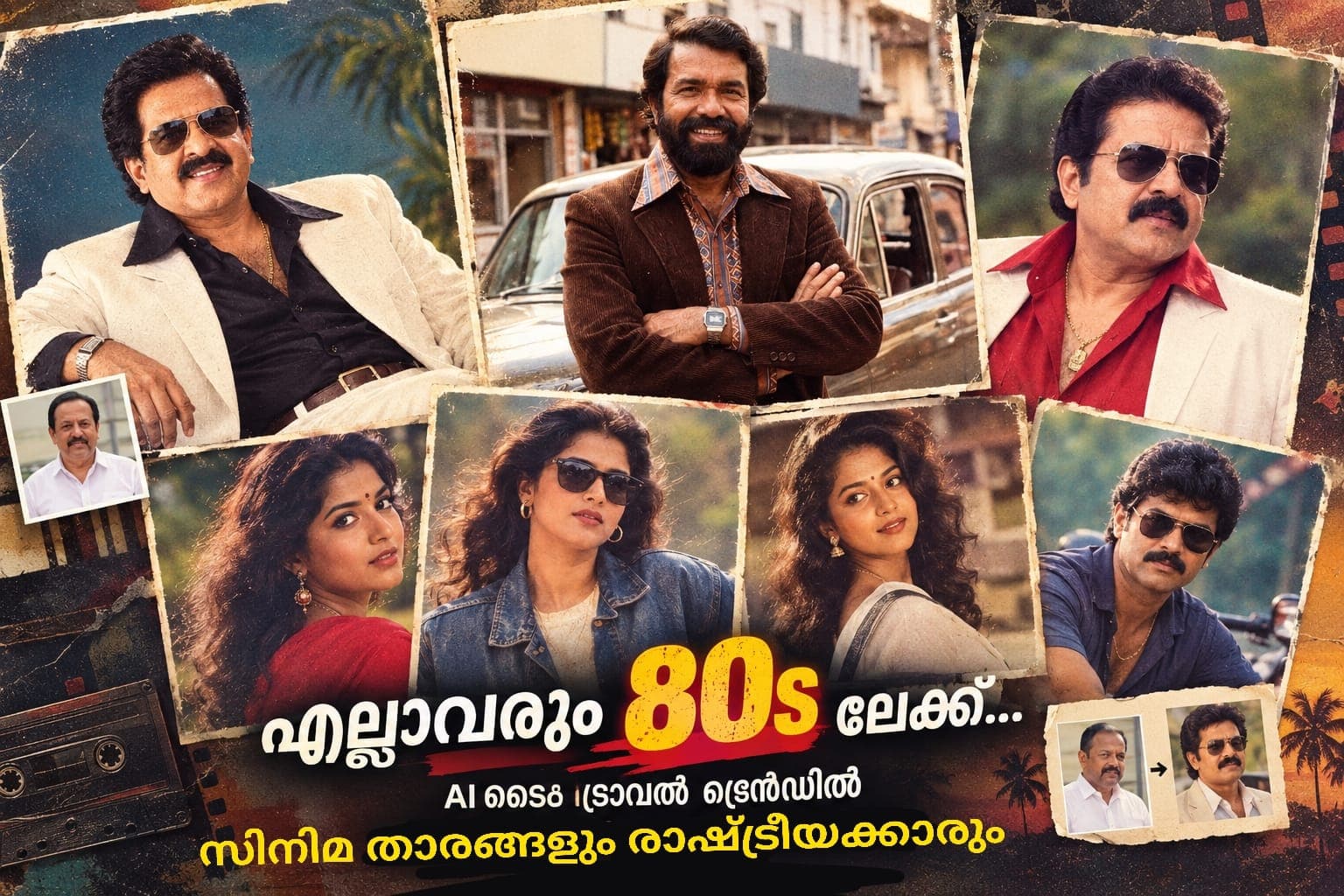 എല്ലാവരും 80കളിലേക്ക്; സോഷ്യൽ മീഡിയയിൽ ‘ടൈം ട്രാവൽ’ ട്രെൻഡ്, താരങ്ങൾക്കൊപ്പം രാഷ്ട്രീയക്കാരും